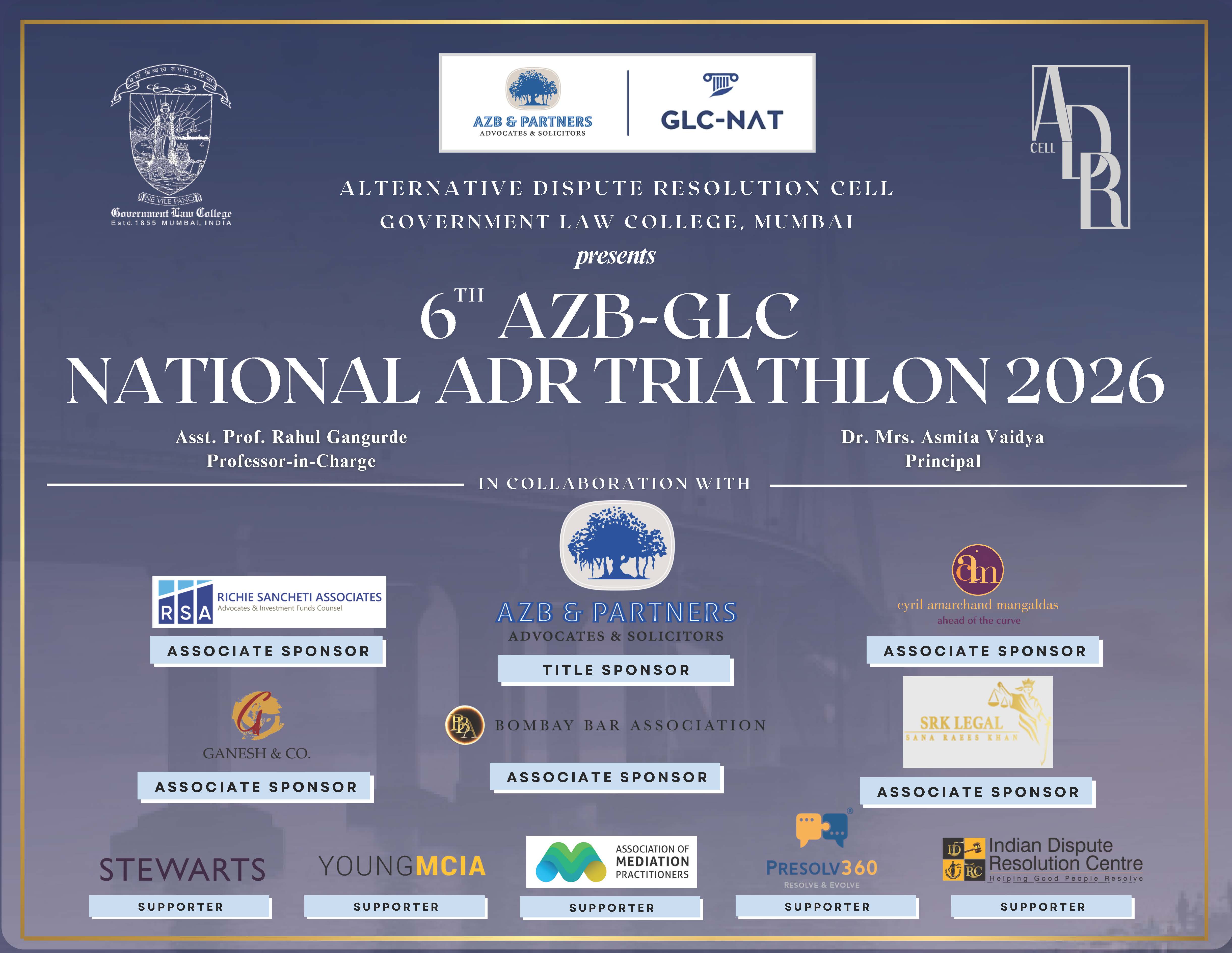 IDRC Partner Event: 6th AZB-GLC National ADR Triathlon 2026 (27th &amp; 28th March 2026)